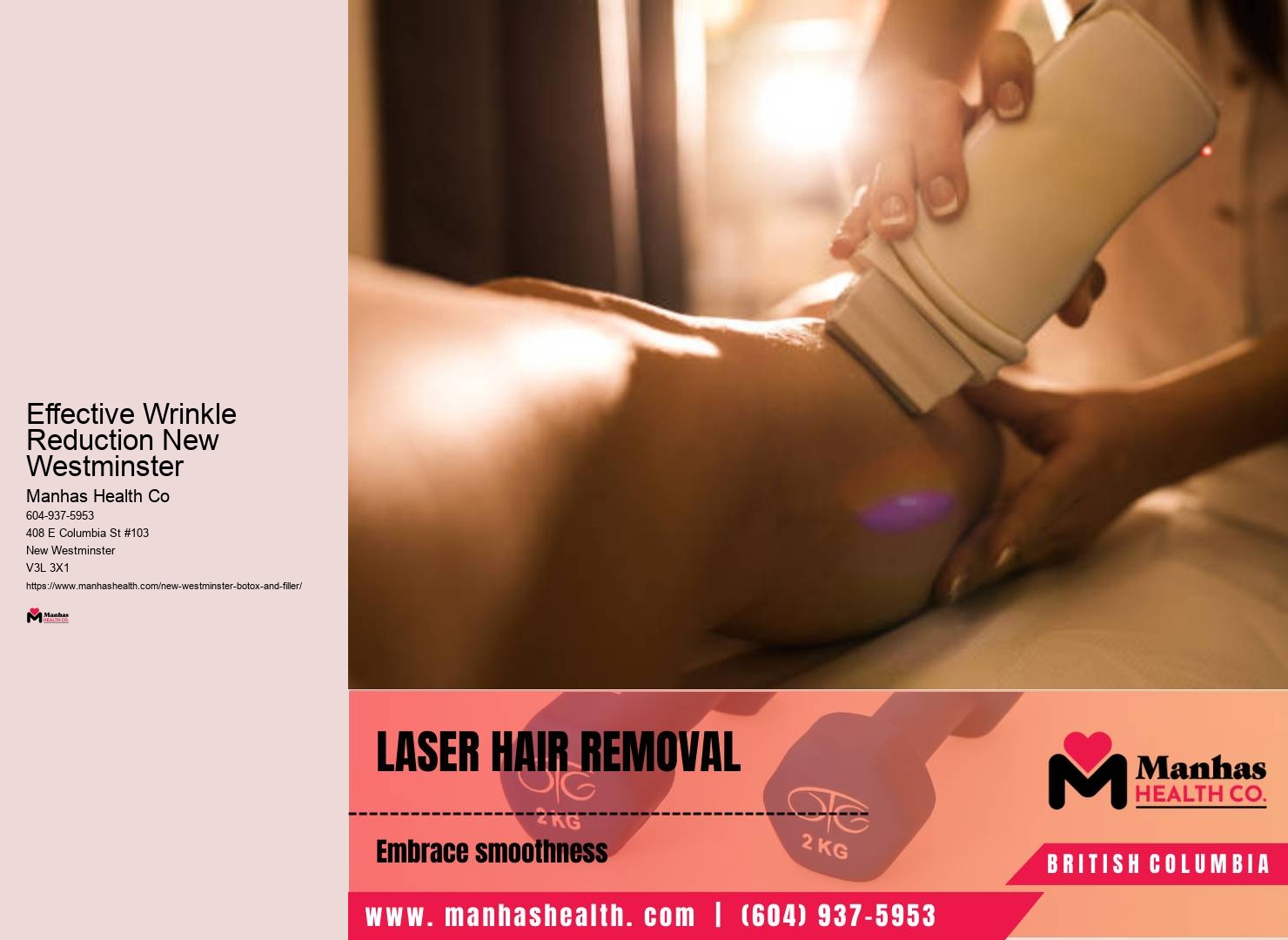Smooth out facial wrinkles New Westminster
