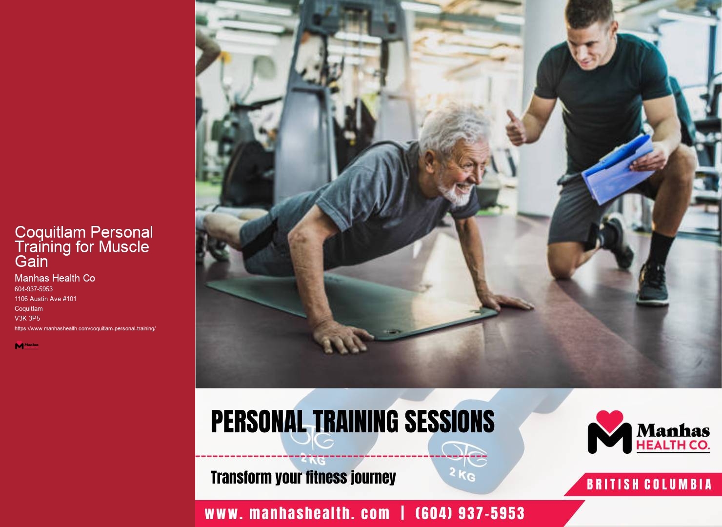 Fitness Training for Seniors in Coquitlam Personal Training for Muscle Gain