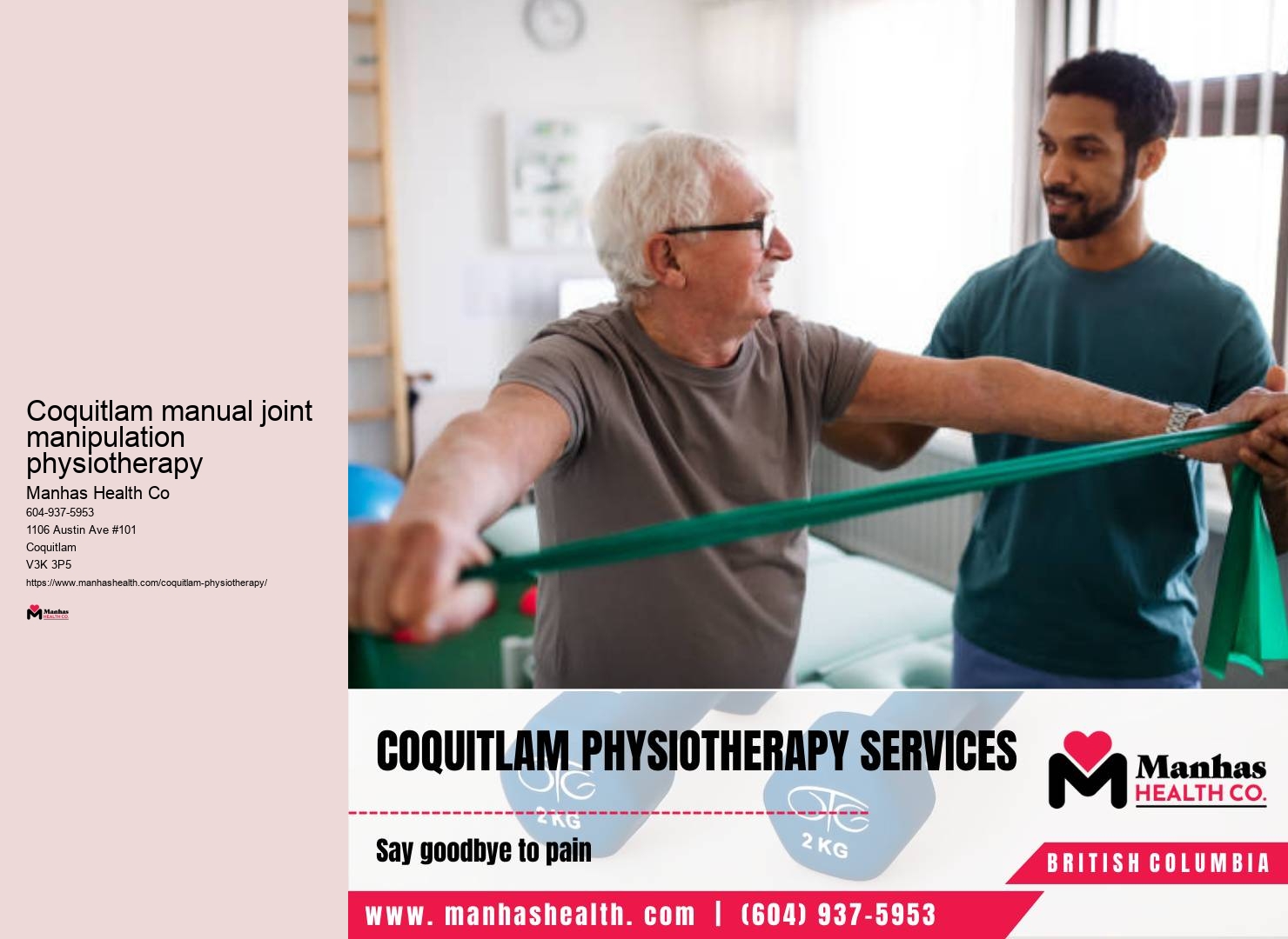 Workplace physiotherapy Coquitlam manual joint manipulation physiotherapy