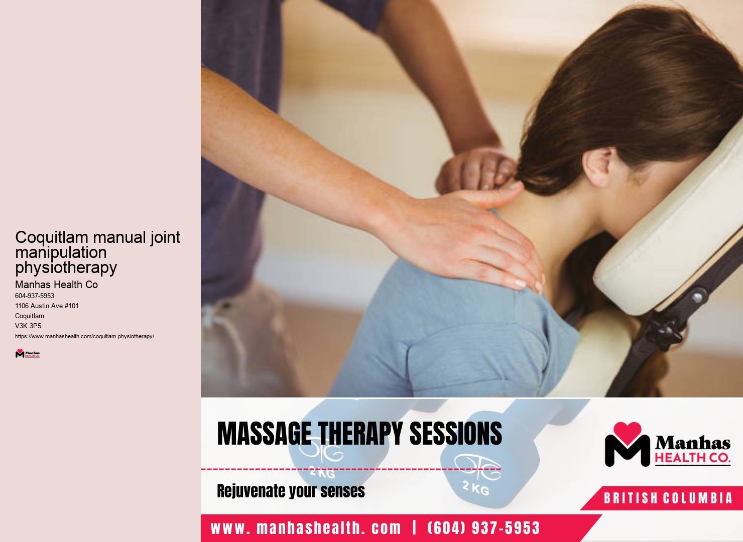 Pelvic floor physiotherapy Coquitlam manual joint manipulation physiotherapy