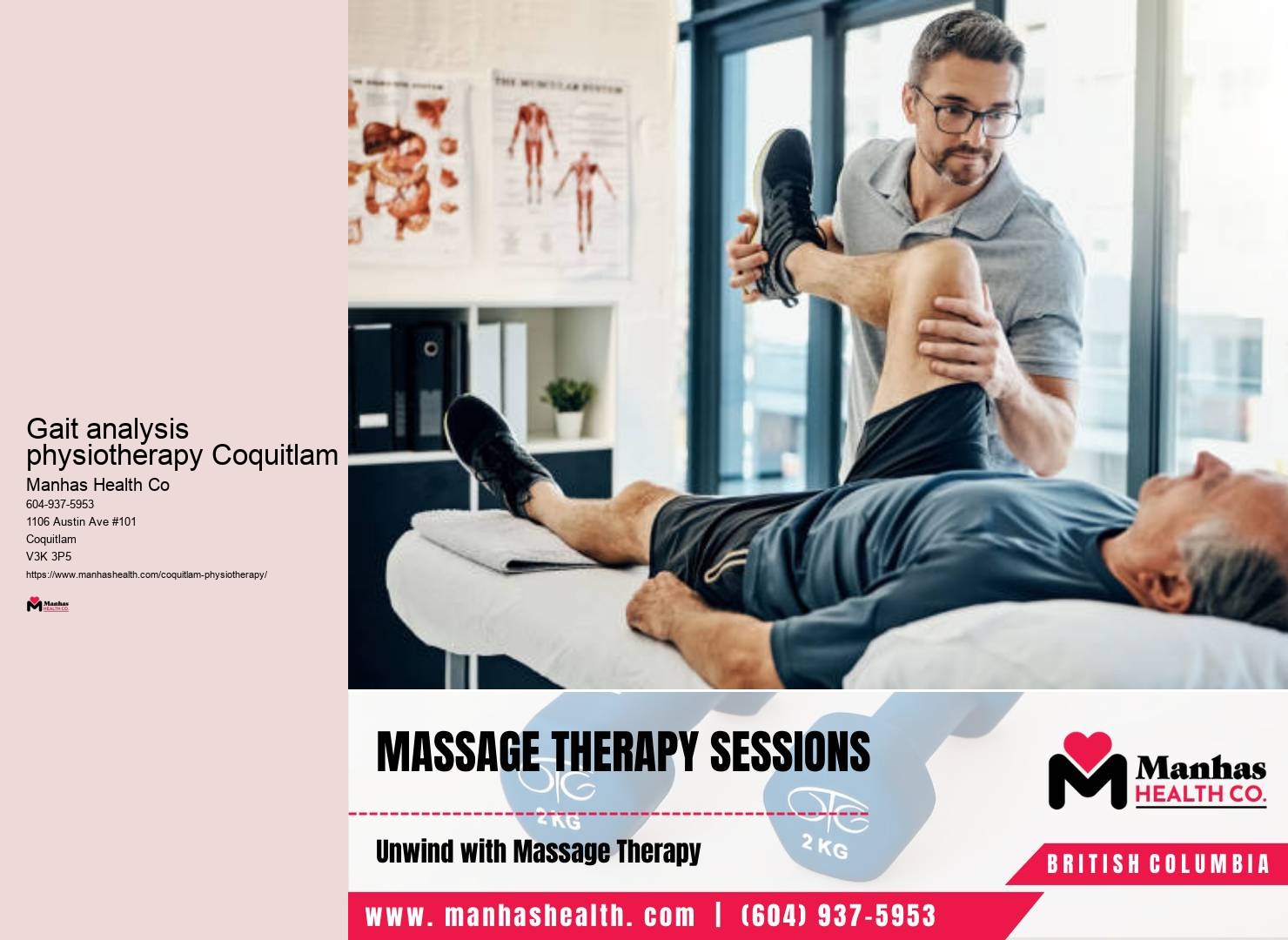 Affordable physiotherapy services Gait analysis physiotherapy Coquitlam