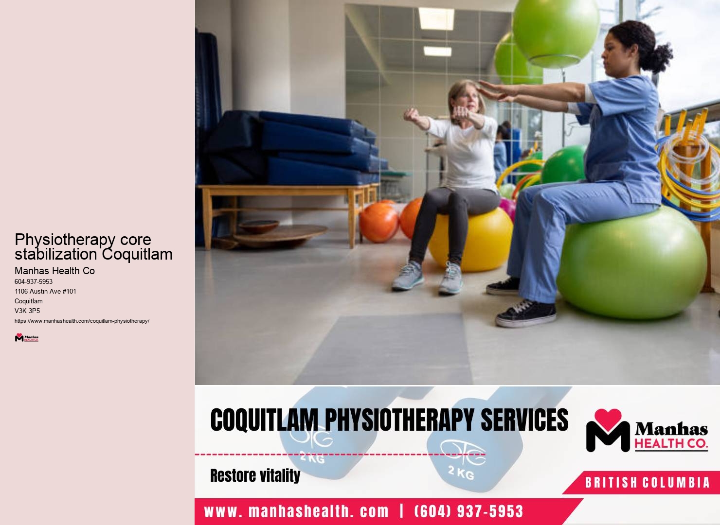 Physiotherapy assessment and treatment Physiotherapy core stabilization Coquitlam