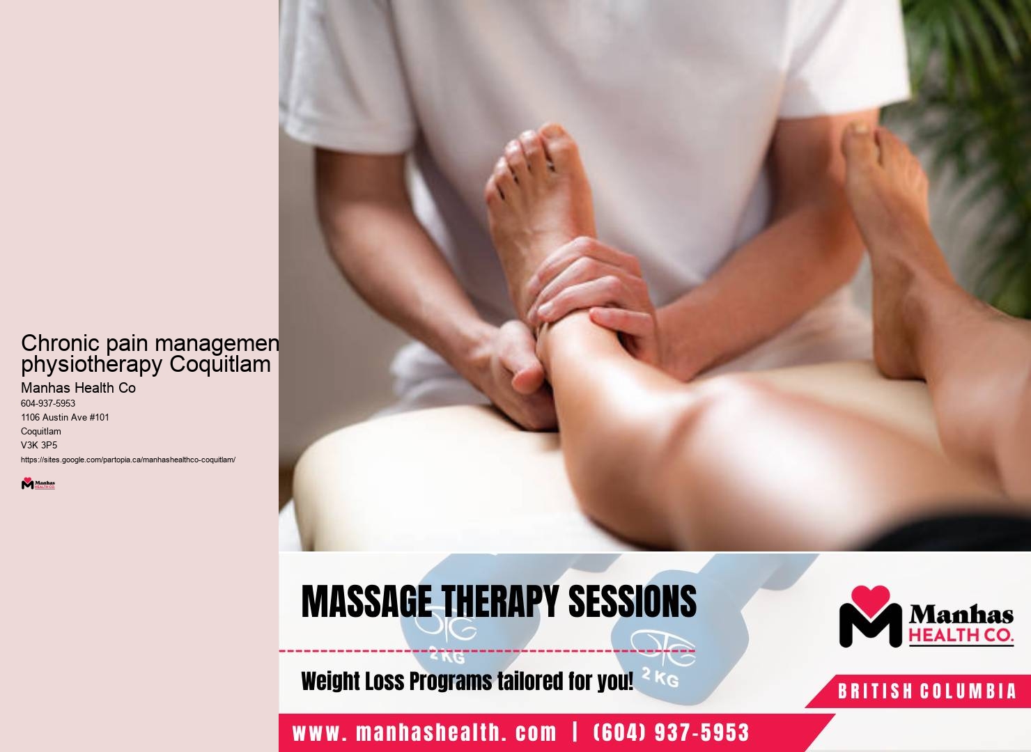 Physiotherapy for plantar fasciitis Chronic pain management physiotherapy Coquitlam