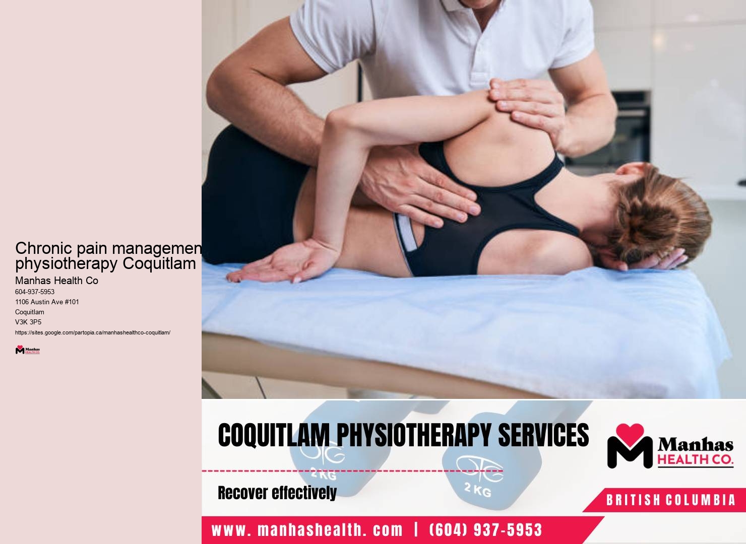 Therapeutic exercise specialists Chronic pain management physiotherapy Coquitlam