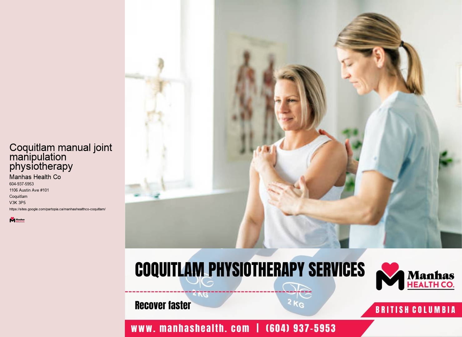 Physiotherapy for shoulder pain near me Coquitlam manual joint manipulation physiotherapy