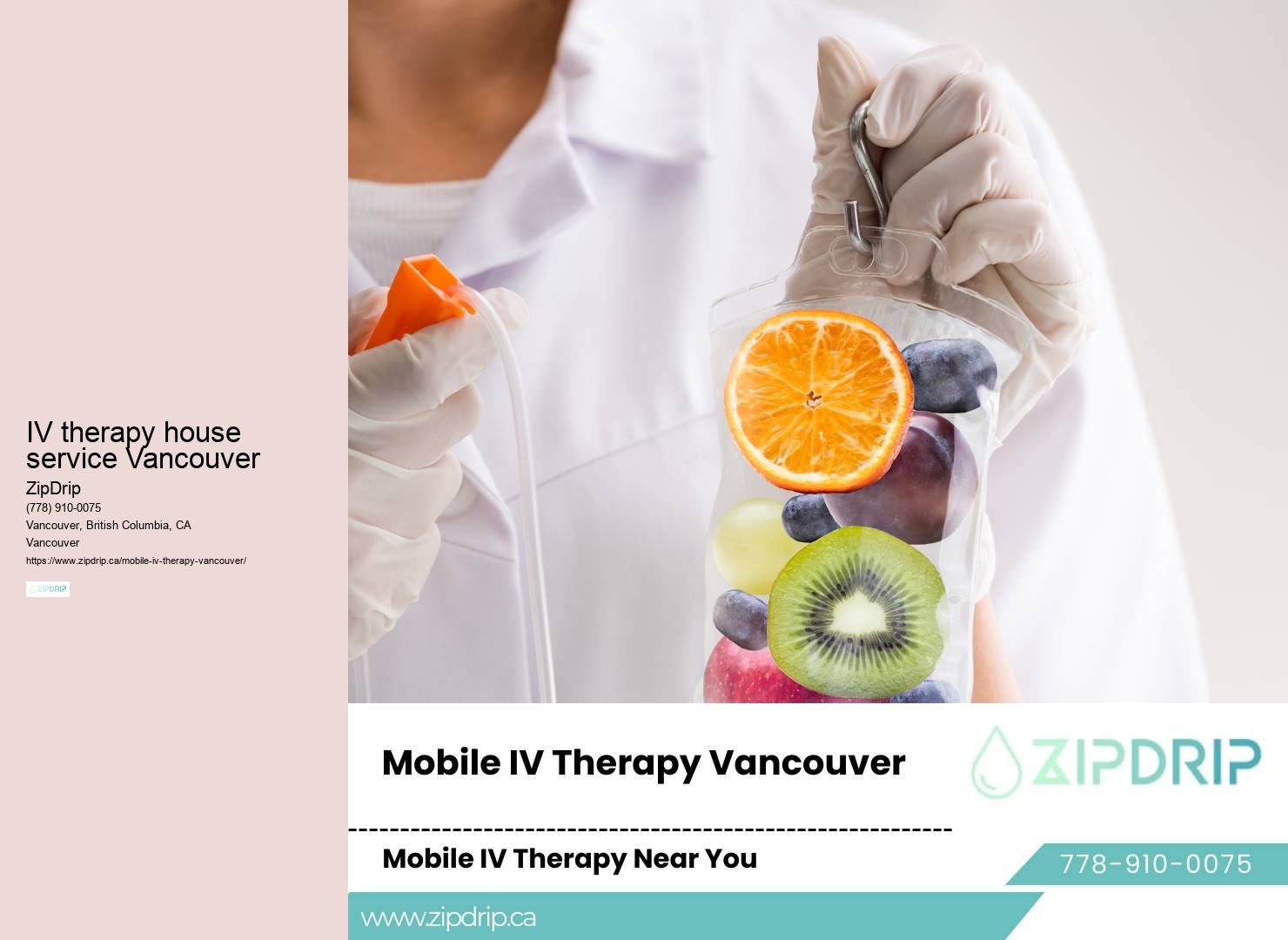 Mobile IV house calls IV therapy house service Vancouver