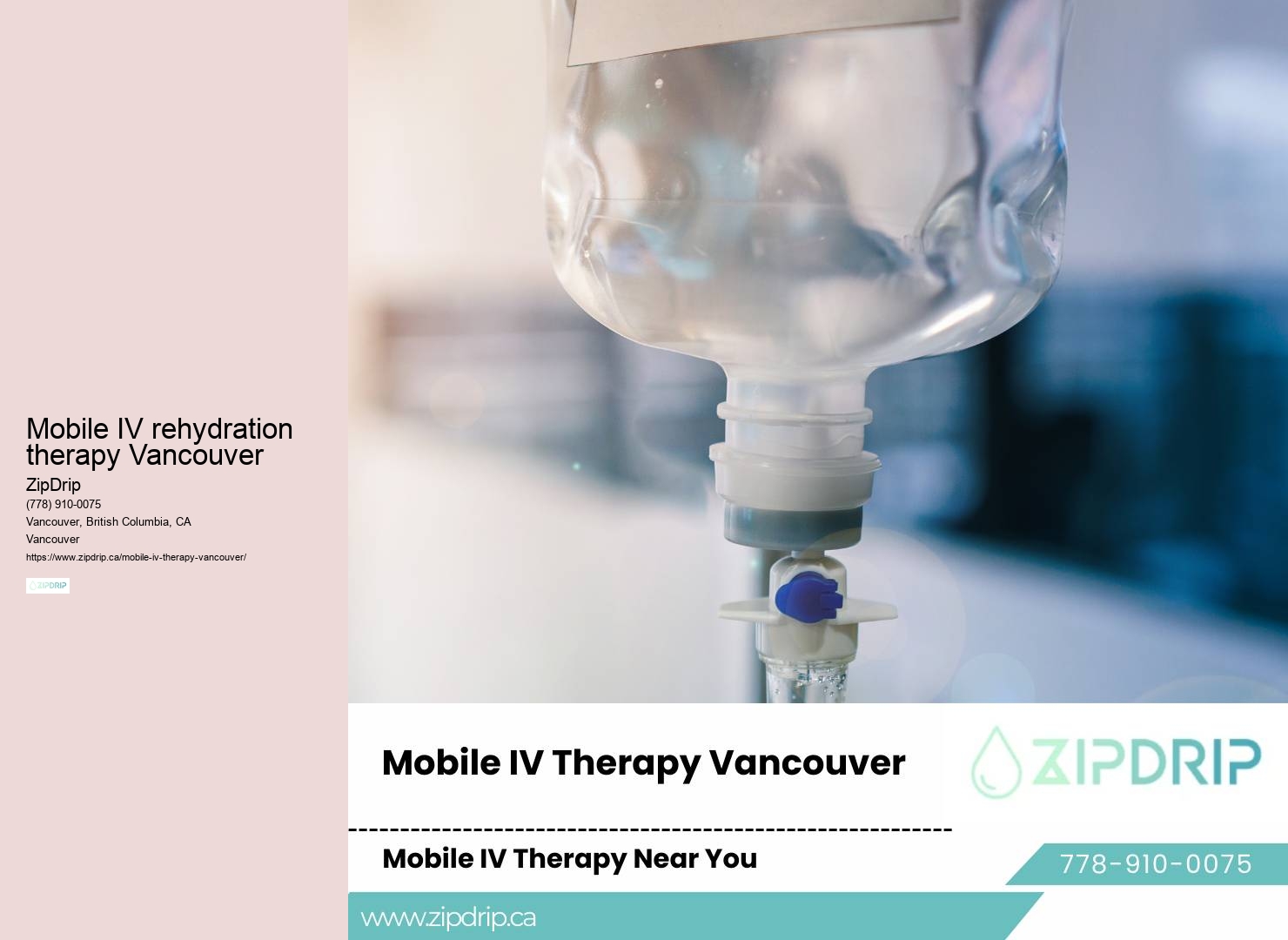 Mobile IV rehydration therapy Vancouver IV home service
