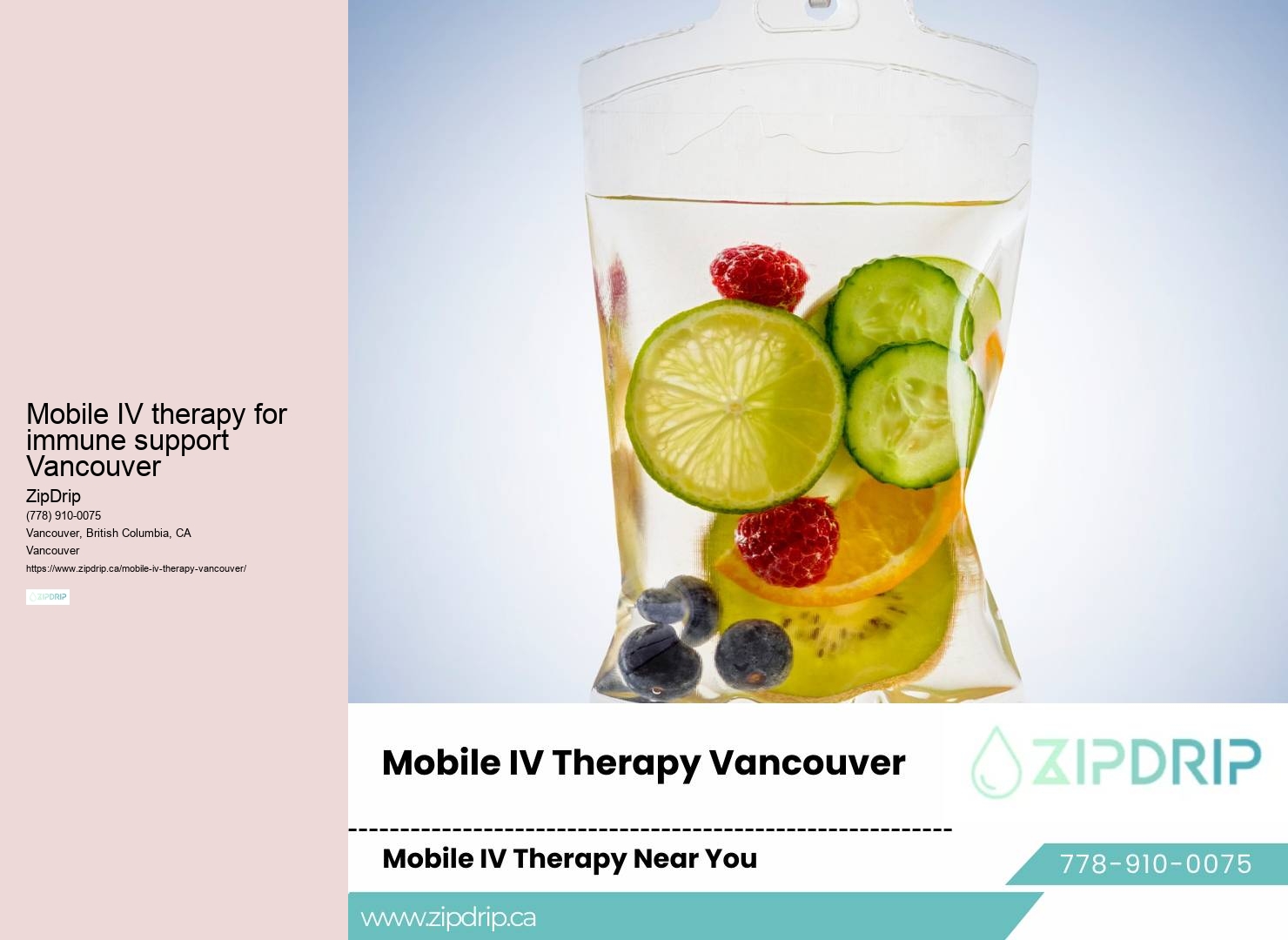 Mobile IV therapy for immune support Vancouver home IV drip