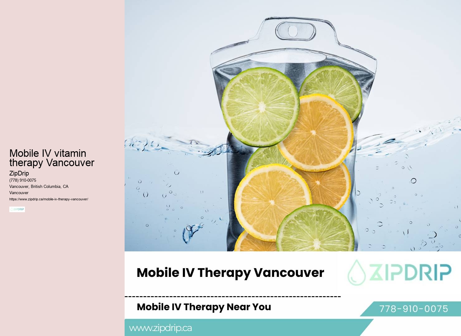 Mobile IV vitamin therapy Vancouver mobile IV hydration therapy treatment