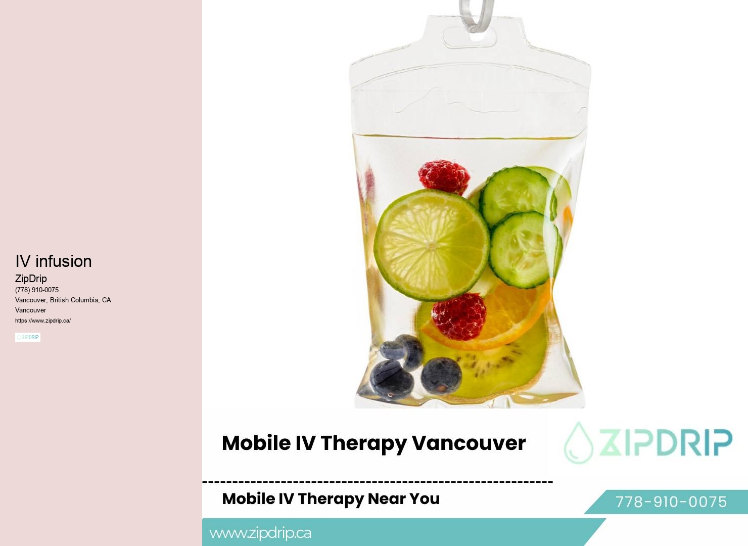 IV drip for detoxification in Vancouver