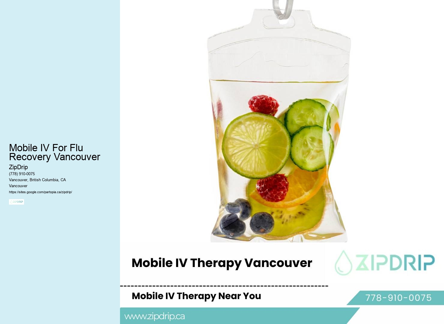 Mobile IV Treatment Services Mobile IV For Flu Recovery Vancouver