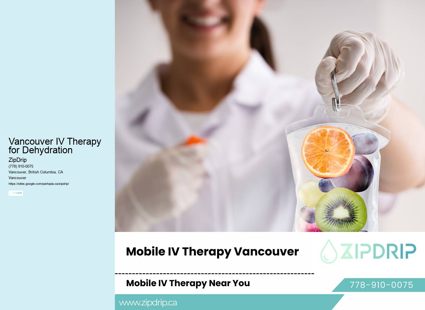 Vancouver IV Therapy for Dehydration Mobile IV Therapy Cost