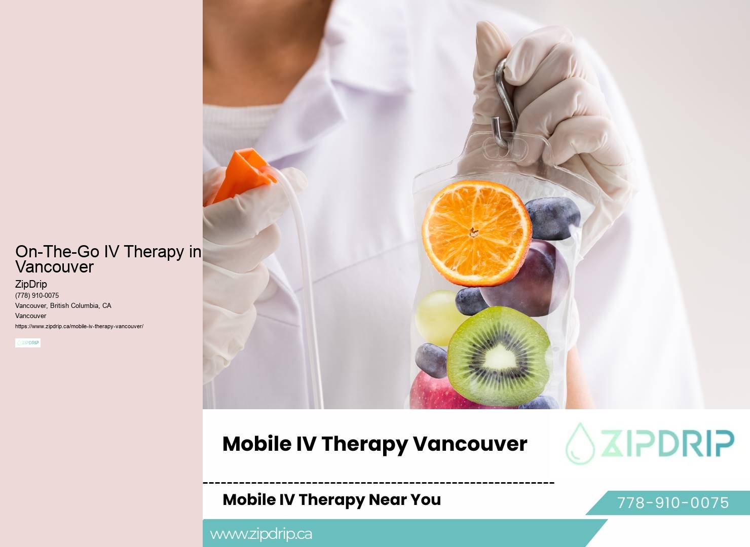 Professional Mobile IV Vitamin Therapy in Vancouver