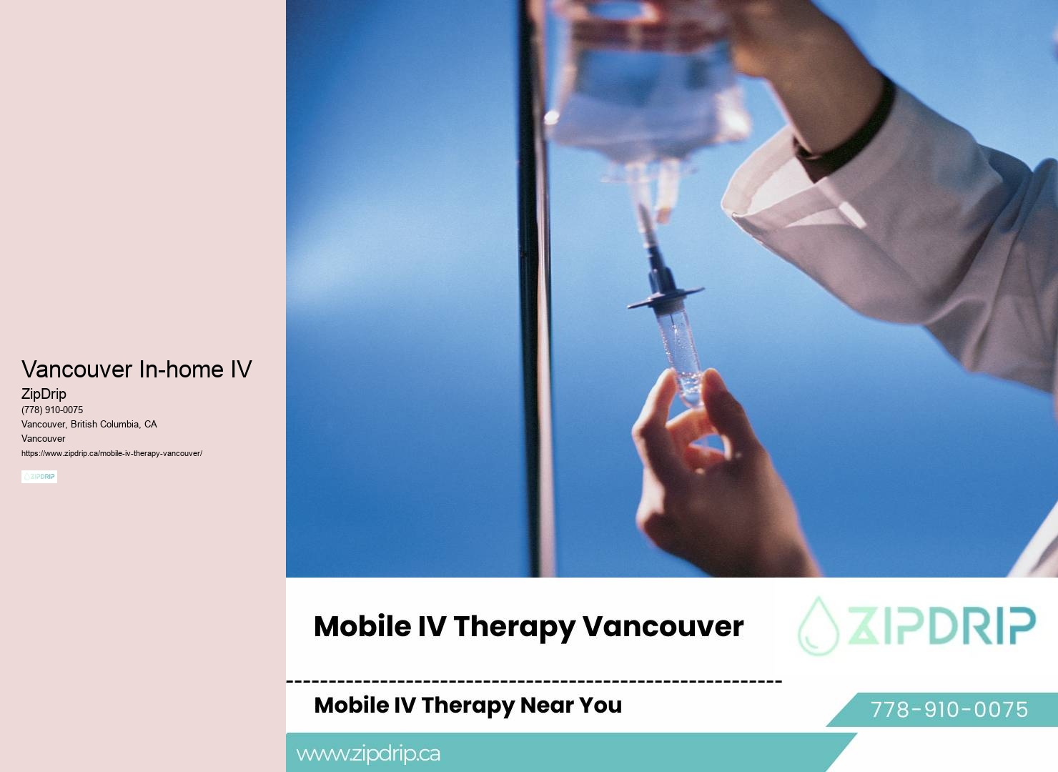 Immediate On-Demand IV Drip Therapy Vancouver