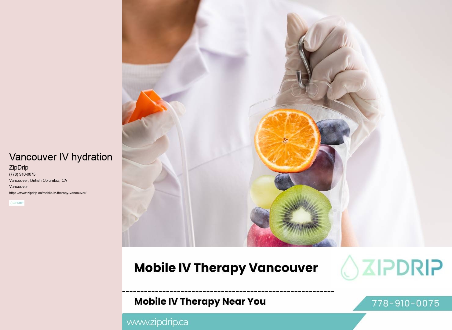Mobile IV infusion drip Vancouver