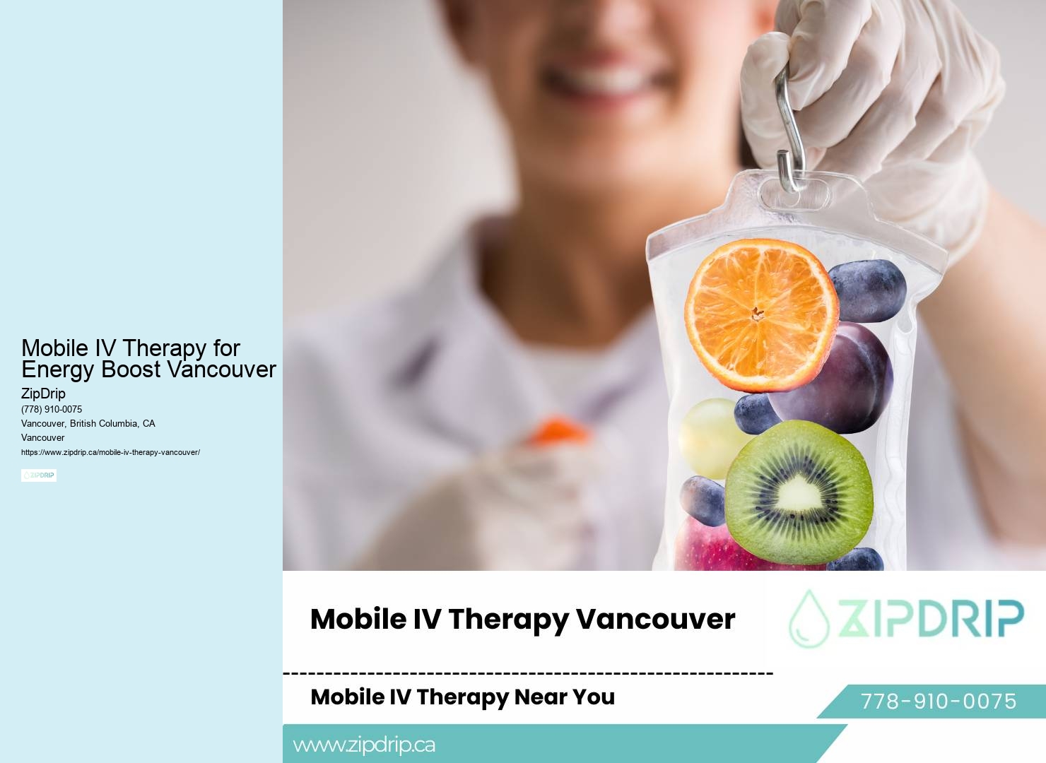 Mobile IV therapy service providers Mobile IV Therapy for Energy Boost Vancouver