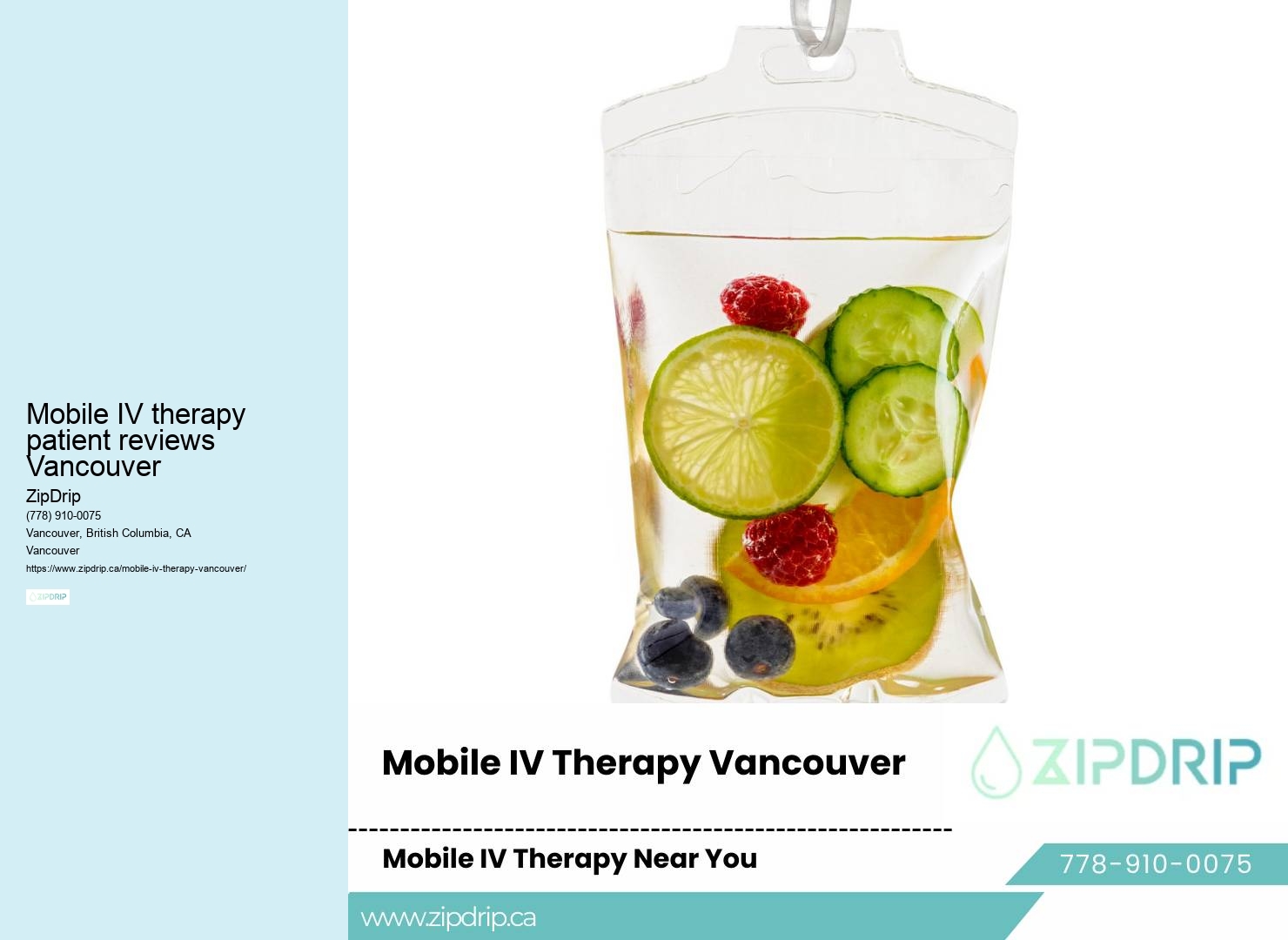 Best mobile IV infusion services Mobile IV therapy patient reviews Vancouver