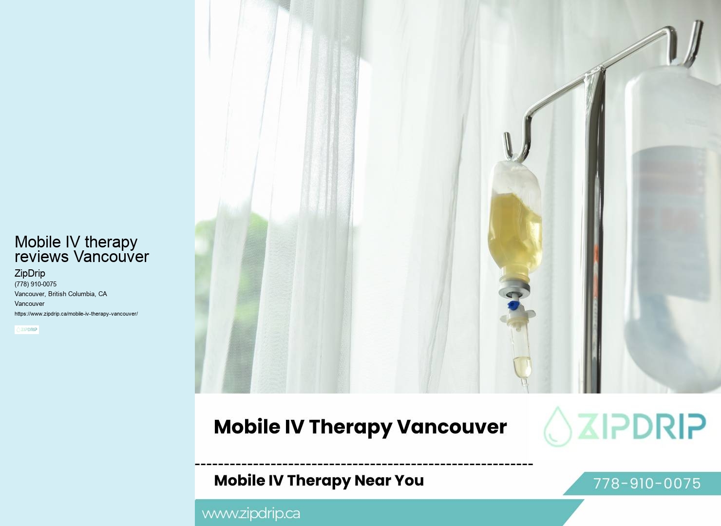 Mobile IV therapy providers Mobile IV therapy reviews Vancouver